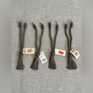 Vintage Lot of 4 Decorative Tassel Rope Curtain Drape Tie Backs in taupe elegant